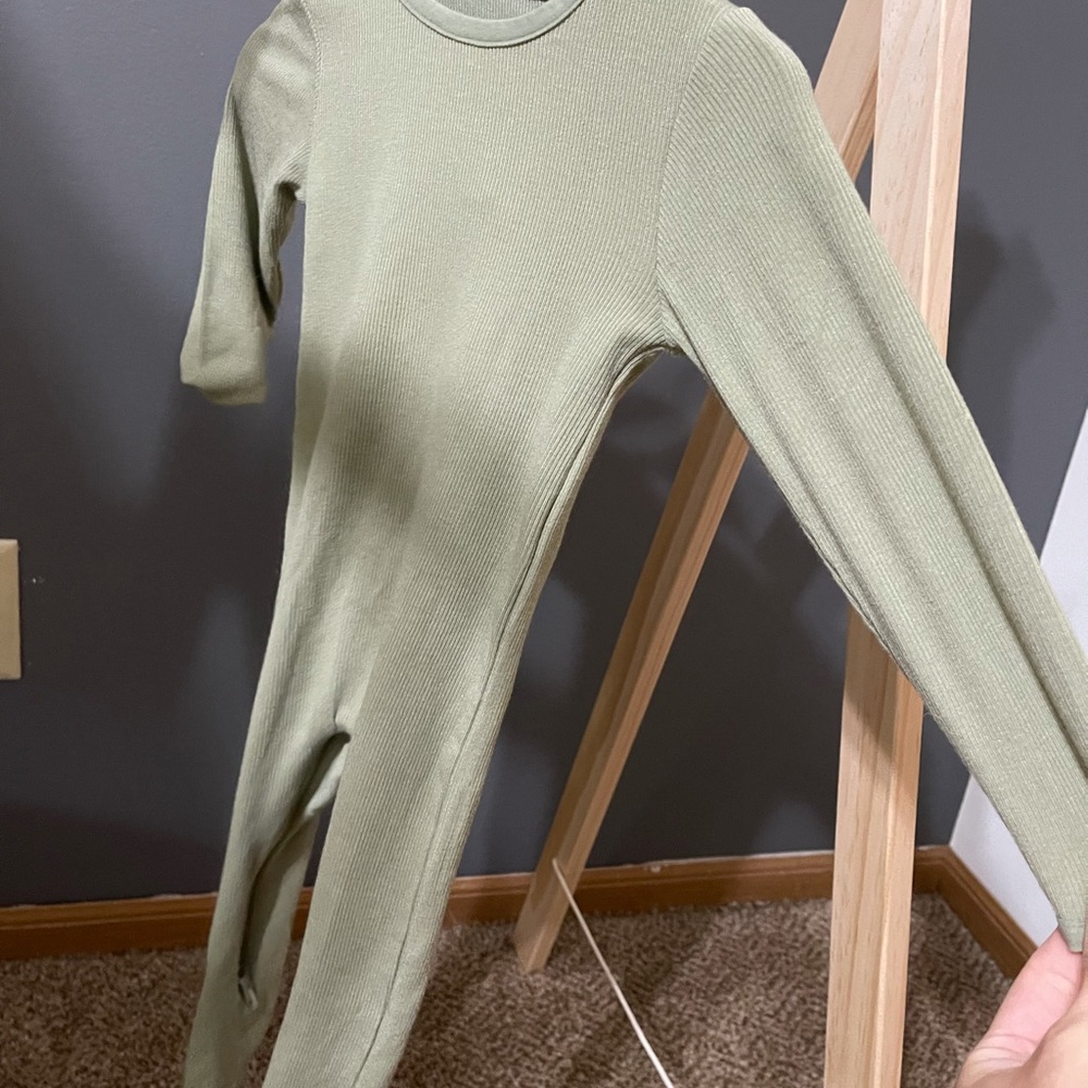 One piece w/ zipper access 12-18 olive green